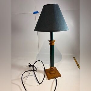 Green / Brown Wooden Style Lamp Light Tested - As Pictured